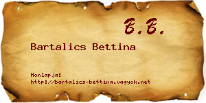 Bartalics Bettina névjegykártya